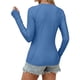 thumbnail image 4 of Craaazy Women's Solid Color Relaxed Fit Athletic Long Sleeve Shirt, Lightweight Sun Protective Top, Slim Fit with Thumb Holes for Workout Gifts, 4 of 7