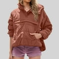 thumbnail image 3 of STETMN Women's Quilted Pullover Jacket Lapel Neck Puffer Coats Solid Loose Packable Warm Jackets, 3 of 8