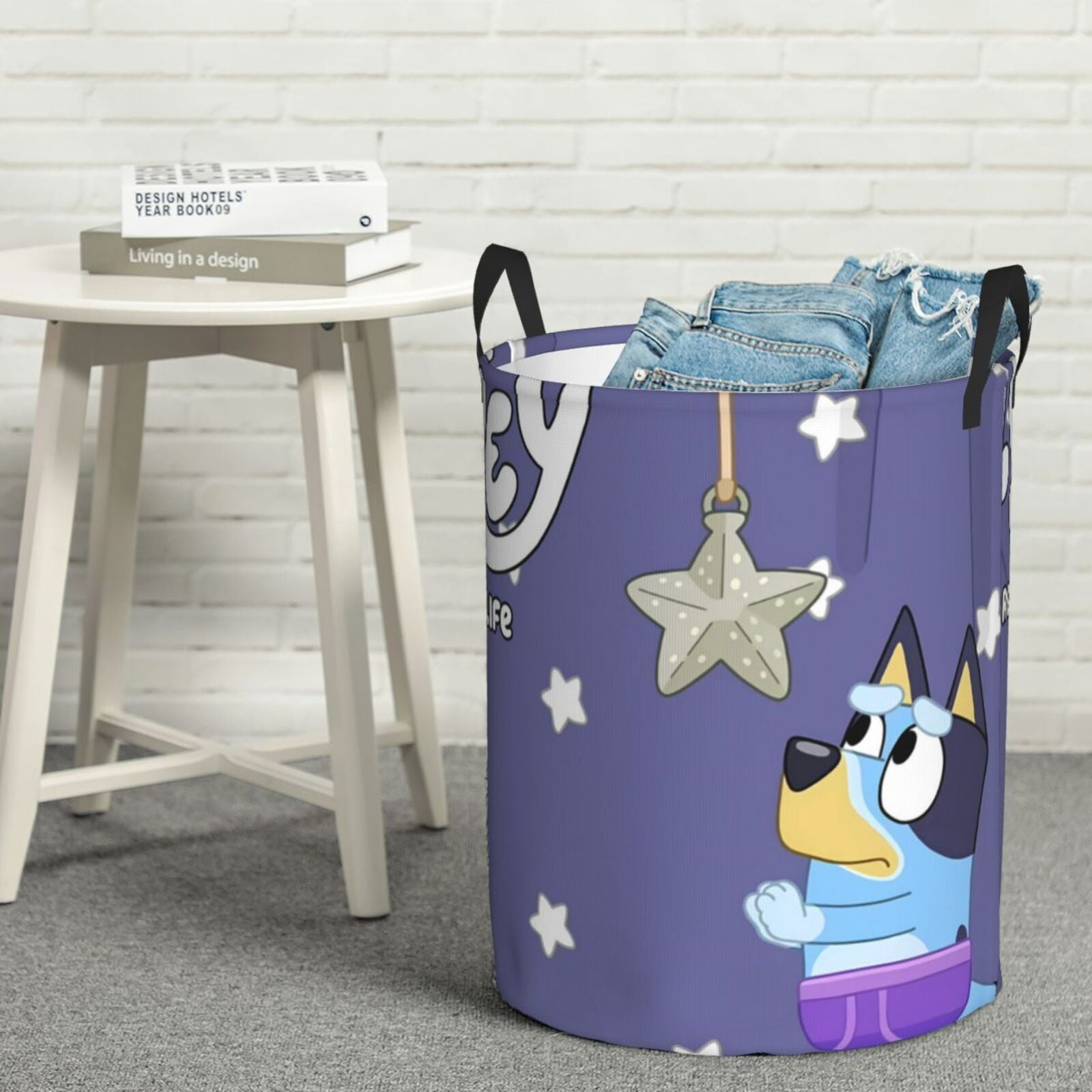 Johaoi Bluey Pattern Round Large Laundry Basket -Storage Basket - Toy Storage Basket, Perfect as Hamper, Kids Room Storage, and Toy Containment-