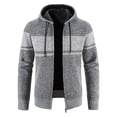 thumbnail image 3 of Gibobby Sueter para hombre con cierre completo Cárdigan con cuello para hombre, chamarra de invierno(Gris,XG), 3 of 4