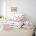 thumbnail image 6 of Feelyou Cute Pig Princess Bedding Comforter Set 7pcs for Teens, Kawaii Animal King Bedding Sets, Cartoon Love Haert Reversible Bed Sheets, Microfiber Bedroom Decor, 6 of 8