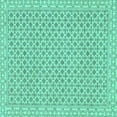 thumbnail image 1 of Ahgly Company Machine Washable Indoor Square Oriental Turquoise Blue Modern Area Rugs, 5' Square, 1 of 4
