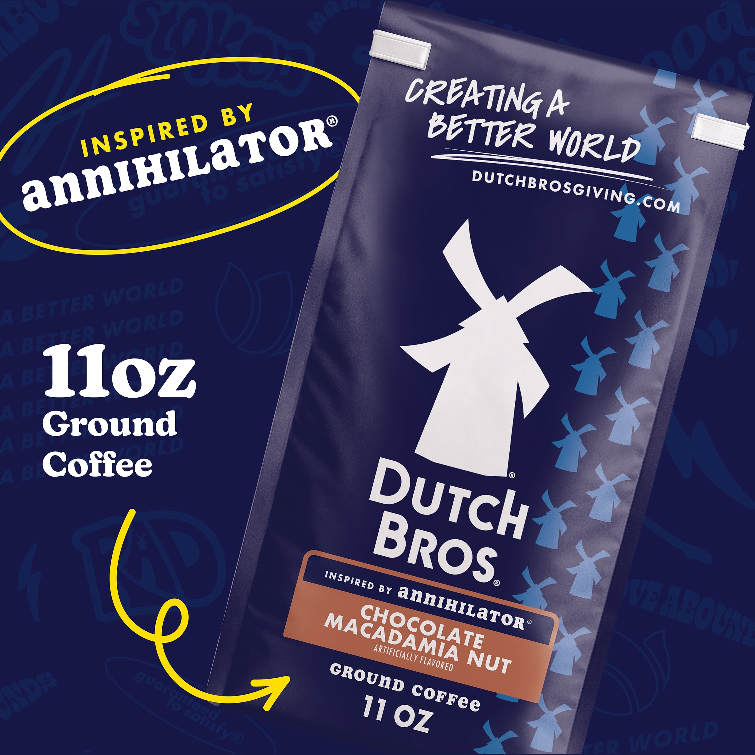 Dutch Bros® Chocolate Macadamia Nut Ground Flavored Coffee Inspired by Annihilator®, Bagged 11oz
