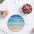 thumbnail image 4 of FMSHPON Gradient Watercolor Style Sky Wood Grain Set of 4 Round Coaster for Drinks, Absorbent Ceramic Stone Coasters Cup Mat with Cork Base for Home Kitchen Room Coffee Table Bar Decor, 4 of 6