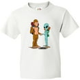 thumbnail image 3 of Inktastic Camping Bros Bigfoot and Alien Youth T-Shirt, 3 of 5