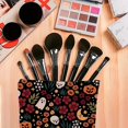 thumbnail image 4 of Halloween-Themed Makeup Bag with Zipper - Waterproof Polyester, Adult Travel Toiletry Organizer, Pumpkin Skull Design - Perfect Gift, 4 of 5
