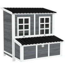 Topcobe Wooden Chicken Coop with Nesting Box, Pull-Out Tray, Waterproof Roof, 39" Chicken House for 4-6 Chickens, Rabbits, Outdoor Wooden Pet Shelter