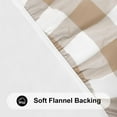 thumbnail image 4 of decorUhome Fitted Checkered Tablecloth, Vinyl Round Table Cloth for 57"-68" Tables, Waterproof Buffalo Plaid Table Cover, Khaki and White, 4 of 7