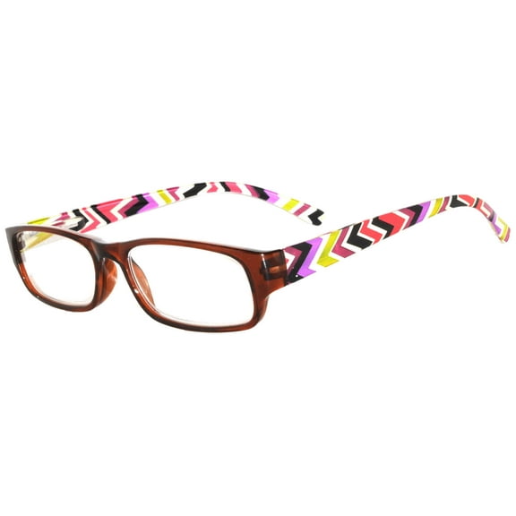 OWL® Reading Glasses - 5273 Colorful Chevron Pattern / Brown