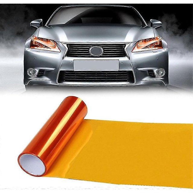 Lámina tintada para faros de coche, lámina de vinilo tintada para faros, lámina impermeable para faros de coche, lámina para faros de coche, lámina para luces de coche, naranja, 30 cm x 200 cmScvvd