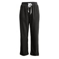 thumbnail image 6 of ZHYou No Boundarie Womens Pants Corduroy Drawstring Wide Leg Elastic High Waisted Soft Knit Loose Fit Casual Trousers with Pockets,Black,Size 3XL, 6 of 8