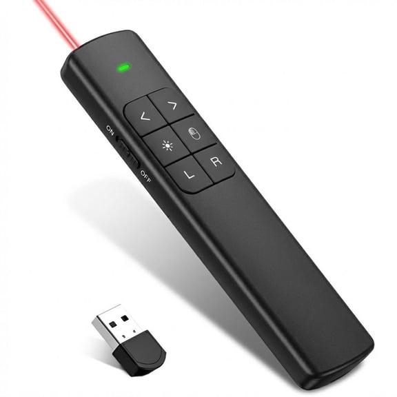 Topkech Wireless Presenter with Air Mouse & Digital Ink, 2.4GHz USB PowerPoint Clicker with Laser Pointer, Presentation Remote for Interactive Teaching & Business Meetings