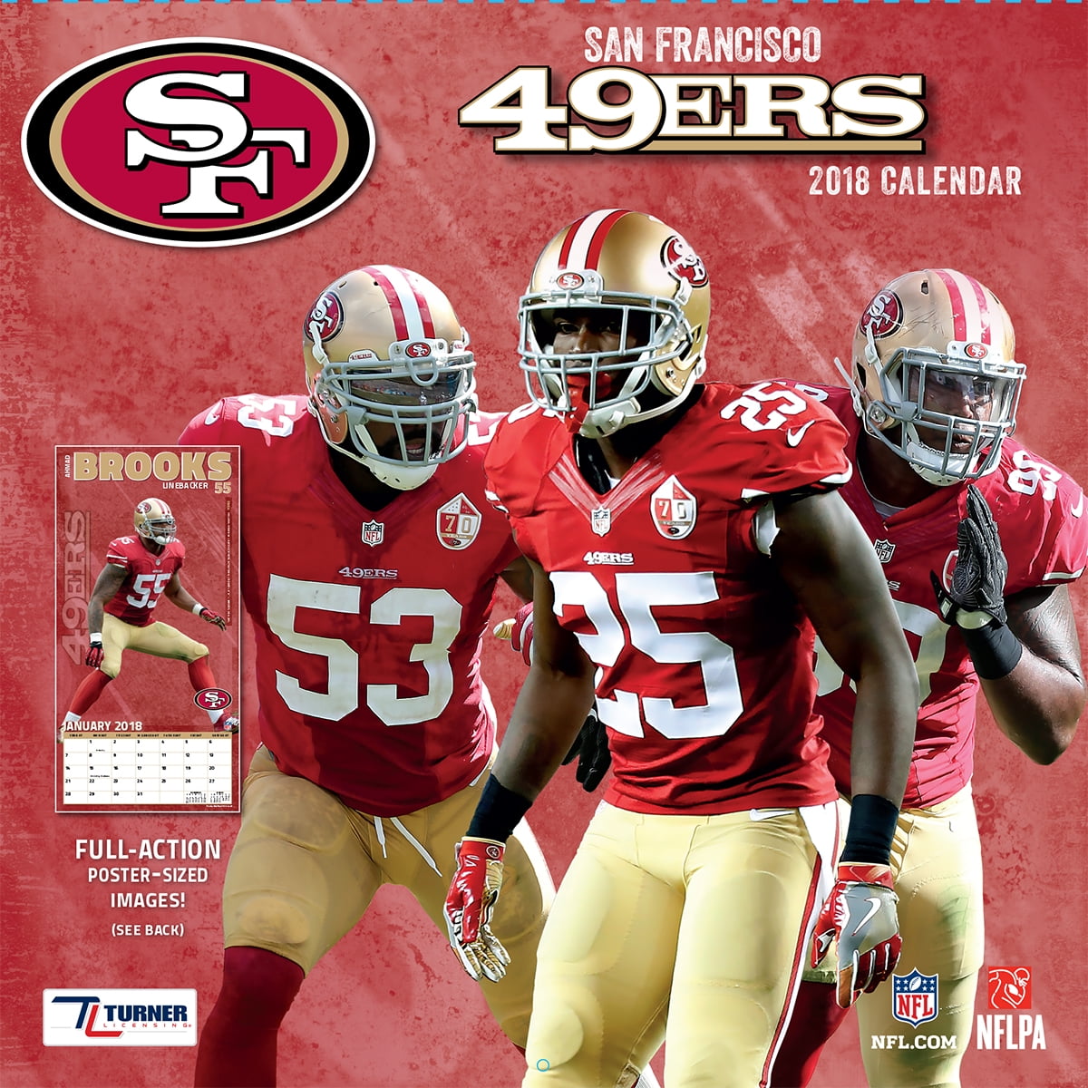 49ers francisco san sports calendar turner walmart mini