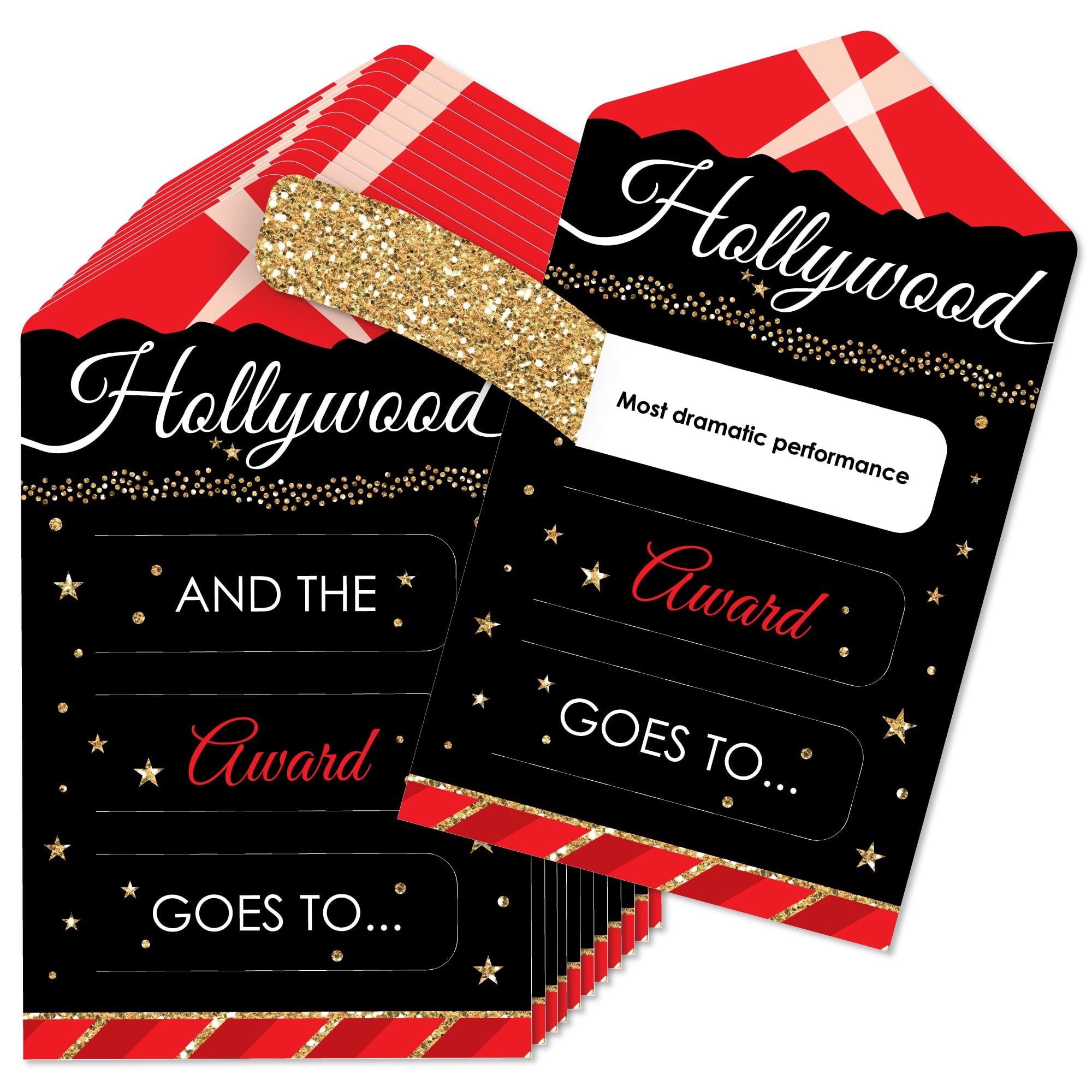 Big Dot of Happiness Red Carpet Hollywood - Movie Night Party Game Pickle  Cards - Award Pull Tabs - Set of 12 - Walmart.com