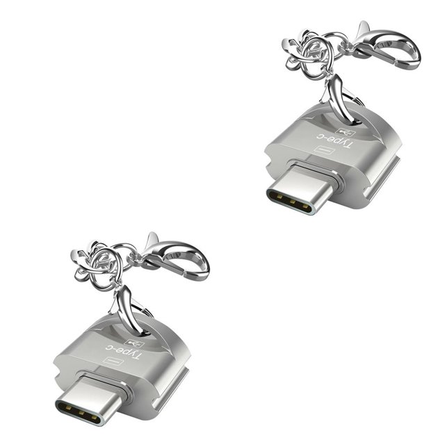 Becaristey Type-c to USB 3.0 Adapter Mobile Phone Fast Data Transmission Speed Type-c OTG Converter Type-c to USB Converter silver 2Set
