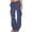 Blue, variant on Fesfesfes Women Pant Ladies Solid Pants Hippie Punk Trousers Streetwear Jogger Pocket Loose Overalls Long Pants Sale Items