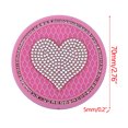 thumbnail image 2 of Ycandiee Bling Car Cup Coaster, 2.76 Inch Heart Rhinestone Holder Insert Coaster, Anti-Slip Waterproof Crystal Auto Cup Mat, Universal Vehicle Accessories for Women Girls, 2 of 2