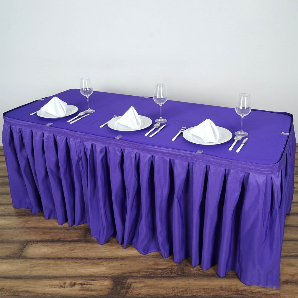 Efavormart Accordion Pleat Wholesale Polyester Table Skirt for Kitchen Dining Catering Wedding