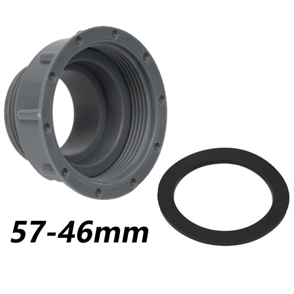 Kitchen Sink Dish Basin Adapter Reducer Drain Pipe Joint Thread Hose Connector For Carboy Washers Garden Hose Plastic Gray 57-46mm Smile Home