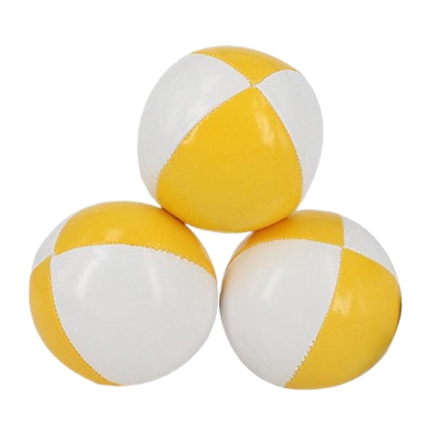 3 pelotas de malabarismo con bolsa de almacenamiento, pelota suave para lanzar con las manos, juguetes para hacer malabarismos. Amarillo blanco