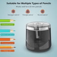 thumbnail image 2 of Electric Electric Pencil Sharpener Portable Battery Powered for 6-8mm Pencil Support Hexagonal/ Triangular/ Round pencils Fast Sharpen for Students   Artists Home School Classroom, 2 of 6