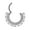 Steel Color, variant on Titanium Micro Cubic Zirconia Hinged Nose Hoop Ring Body Jewelry Unisex