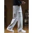 thumbnail image 4 of Pantalones de chándal con múltiples bolsillos para hombre, pantalón informal de algodón con cordón, holgado y recto, talla grande 8XL, novedad de otoño, 2023, 4 of 5