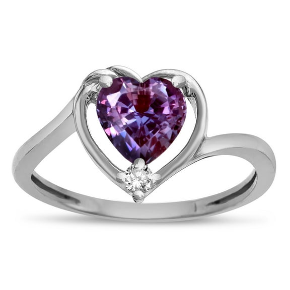 Star K � Simulated Alexandrite Heart Bypass Love Knot Promise Ring