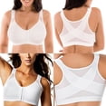 thumbnail image 4 of Women's Comfort Wirefree Bra, Plus Size Front Closure Versatile Venting Hole Sport Bra, 4 of 10