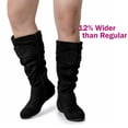 thumbnail image 4 of Love Steetly Women's Extra Wide Calf Knee High Boots, Slouchy Double Buckle Flat Fall Winter Boots., 4 of 7