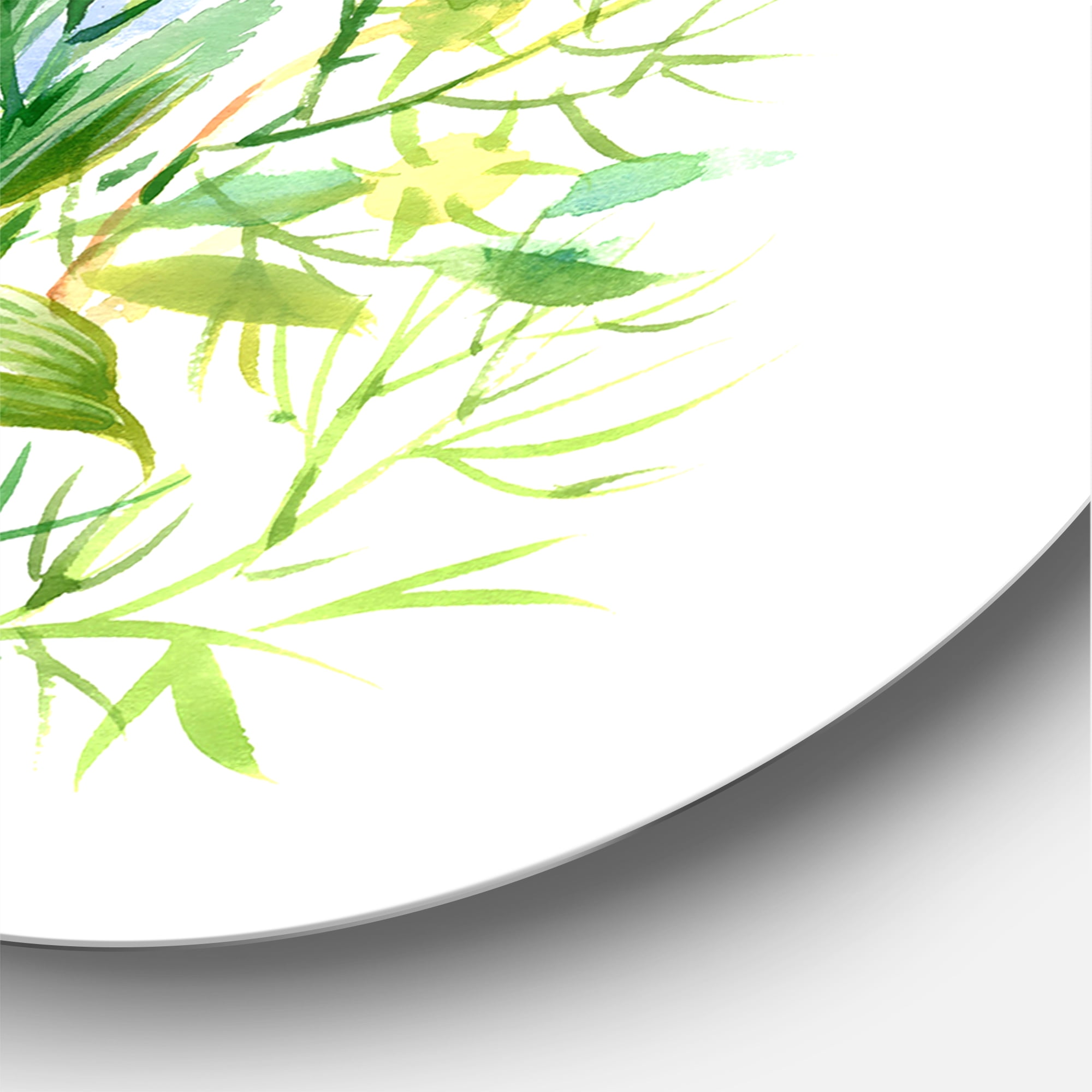 Designart 'Colorful Bouquet Of Wildflowers In Nature' Farmhouse Circle Metal Wall Art 29x29 - Disc of 29