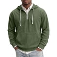 thumbnail image 3 of MXALUOB Hooded Sweatshirts for Men Corduroy Textured Quarter Zip Pullover Hoodie Drawstring Solid Color Tops Loose Fit Streetwear, 3 of 5