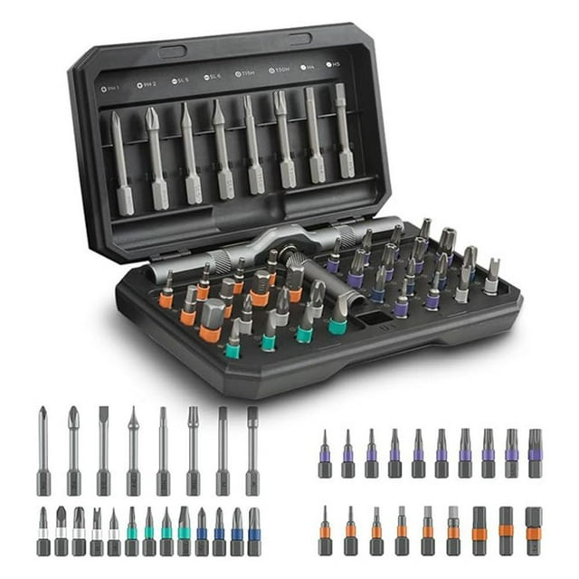 Feltree 42 in 1 Magnetic Screwdriver Set with Detachable Ratchet Handle, Magnetic Bits, Durable Steel Construction & Portable Case for DIY Home Repair