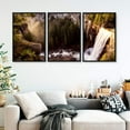 thumbnail image 3 of IDEA4WALL 3 Piece Framed Canvas Wall Art for Living Room, Bedroom Waterfall in Deep Forest of Croatia Canvas Prints for Modern Home Decoration Ready to Hang, 3 of 4