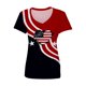 thumbnail image 4 of Moda para mujer Tops Printe Casual Loose Fit Camisetas Blusa Estampado con cuello en V Camisa Pompotops hkajfhjk465397, 4 of 5