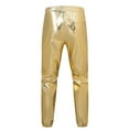 thumbnail image 6 of USNSM (M-5XL) Plus Size Men's Metallic Jacket and Pants Set Jacket Shiny Pants Zipper Pocket Long Sleeve Stand-up Collar Set for Disco Party Gold XXXXXL, 6 of 8