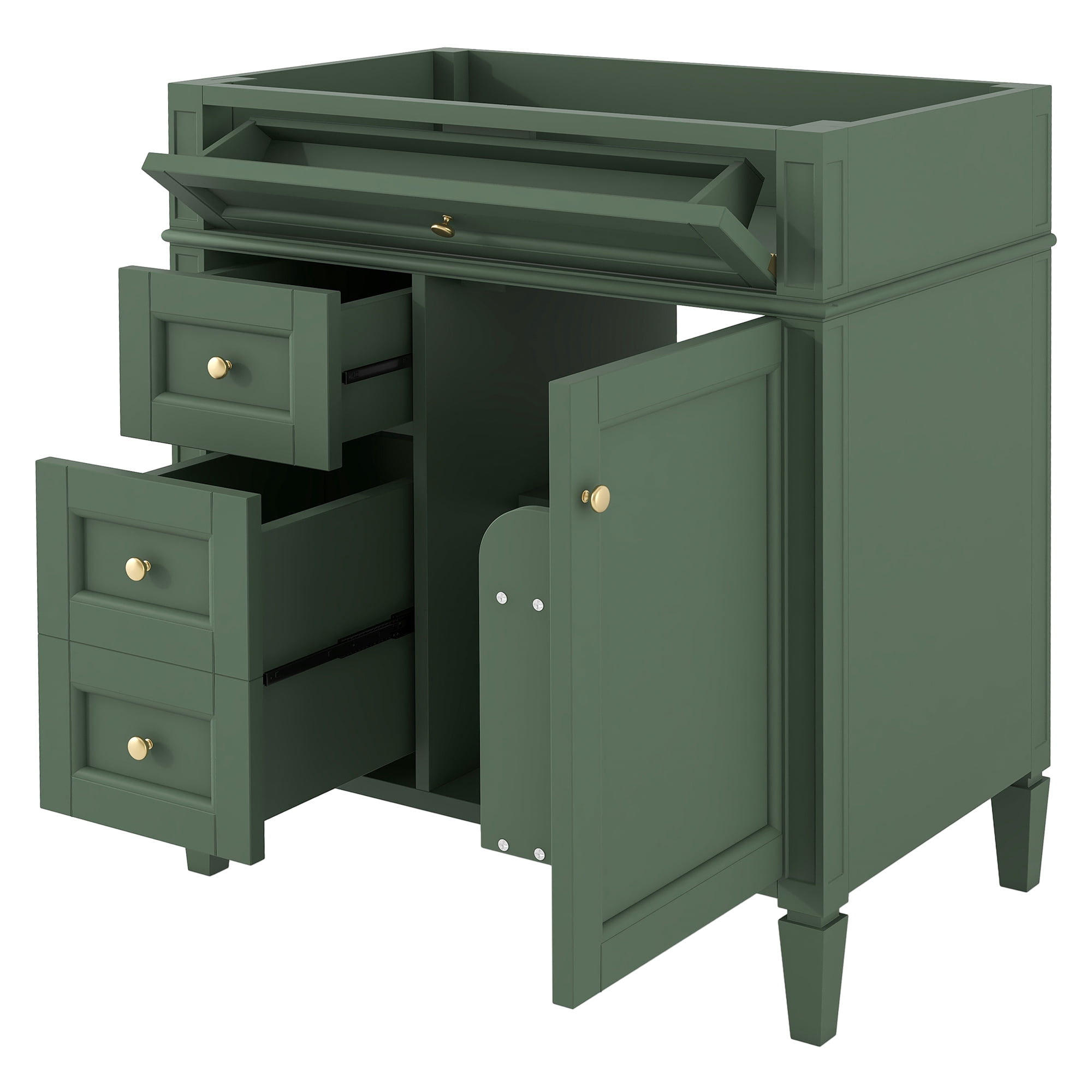Euroco Modern Bathroom Vanity with Tip-Out Drawer, Cabinet Door Organizer, Soft-Close Drawers (NOT INCLUDE BASIN)