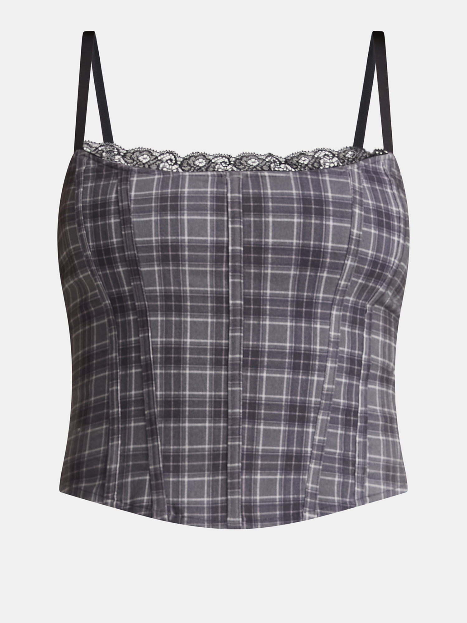 Madden NYC Women’s Plaid Corset Top, Sizes XXS-2XL