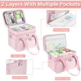 thumbnail image 2 of Sewing Accessories Organizer Case with Shoulder Strap Double Layer Sewing Storage Bag with Detachable Pouches for Sewing Accessories and Supplies Large Travel Sewing Box for Sewing kit, 2 of 7