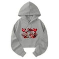 thumbnail image 3 of Mifsaly Valentines Crop Sweatshirt Women Heart Print Cropped Hoodie Girlfriend Gifts Long Sleeve Hooded Pullover Tops Funny Festival Loose Blouse Girls Going Out Spring Loungewear XL, 3 of 6