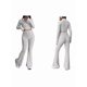 thumbnail image 3 of Conjunto de Dos Piezas para Mujer, Pantalón Corto de Larga con Cremallera y Pantalones, Chándal Sexy y Ajustado para Estar en Casa. Gris L, 3 of 7
