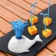 thumbnail image 4 of Juego de tenedor de fruta con base - 16 palillos de cóctel de plástico, tenedores decorativos de aperitivo de 5 pulgadas para postres y guarniciones, 4 of 9