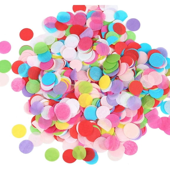 Multicolor Round Tissue Confetti,Bexikou 1 Inch 3.5 Ounces Tissue Paper Confetti,Multicolor Rainbow Confetti,Party Tissue Confetti for Birthdays,Weddings,Baby Showers(100g/Pack)