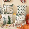 thumbnail image 2 of Christmas Cushion Covers Green Merry Christmas Trees Snowflake Cushions 45 X 45 Set Of 4,Xmas Cushion Covers Snowflake christmas decorations 18 x 18 I, 2 of 5
