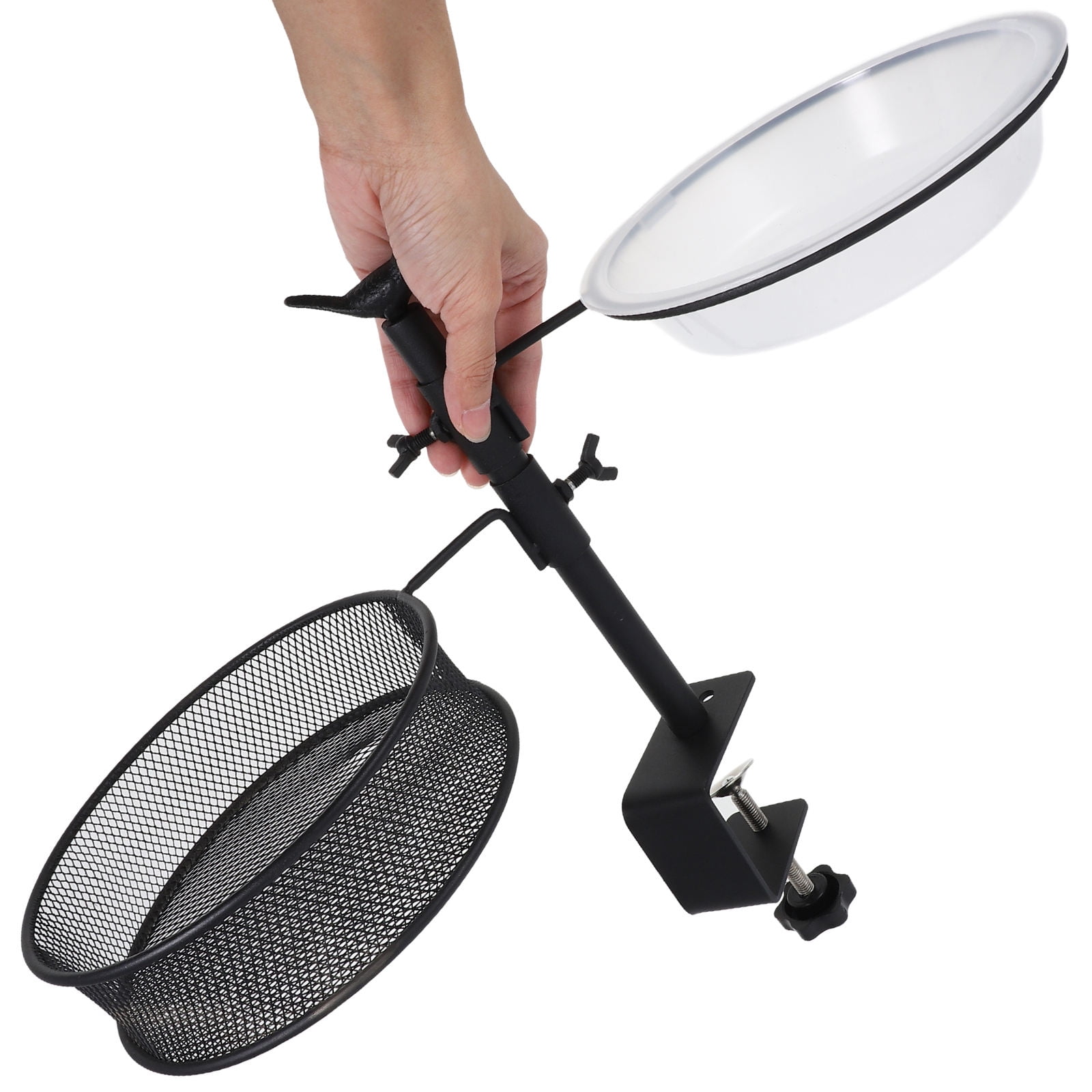 OFFIGAM Black Metal Bird Feeder Hanger with Adjustable Height and Removable Tray for Garden, Backyard, Patio, and Outdoor Use