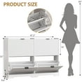 thumbnail image 2 of Shoe Cabinet Storage for Entryway with 4 Flip Drawers, White Fluted Shoe Cabinet with Adjustable Shelves, Wooden Hidden Shoes Rack Freestanding Narrow Slim Shoes Storage for Hallway, Entrance, 2 of 7