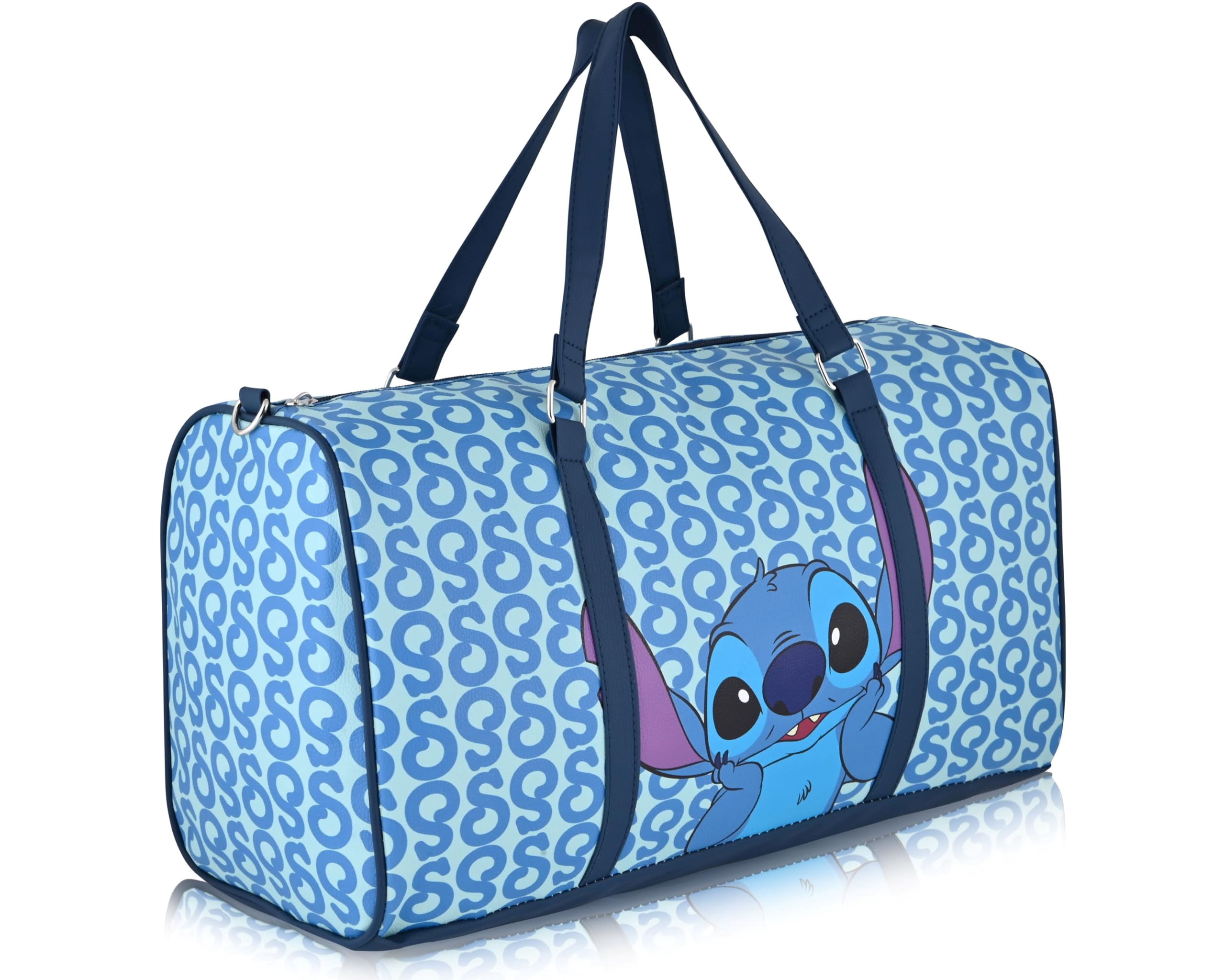 Disney Stitch Mini Duffle Bag  16" PU Leather Travel Bag, Overnight Bag, Weekend Bag  Gifts for Girls, Women, Men  Officially Licensed Disney