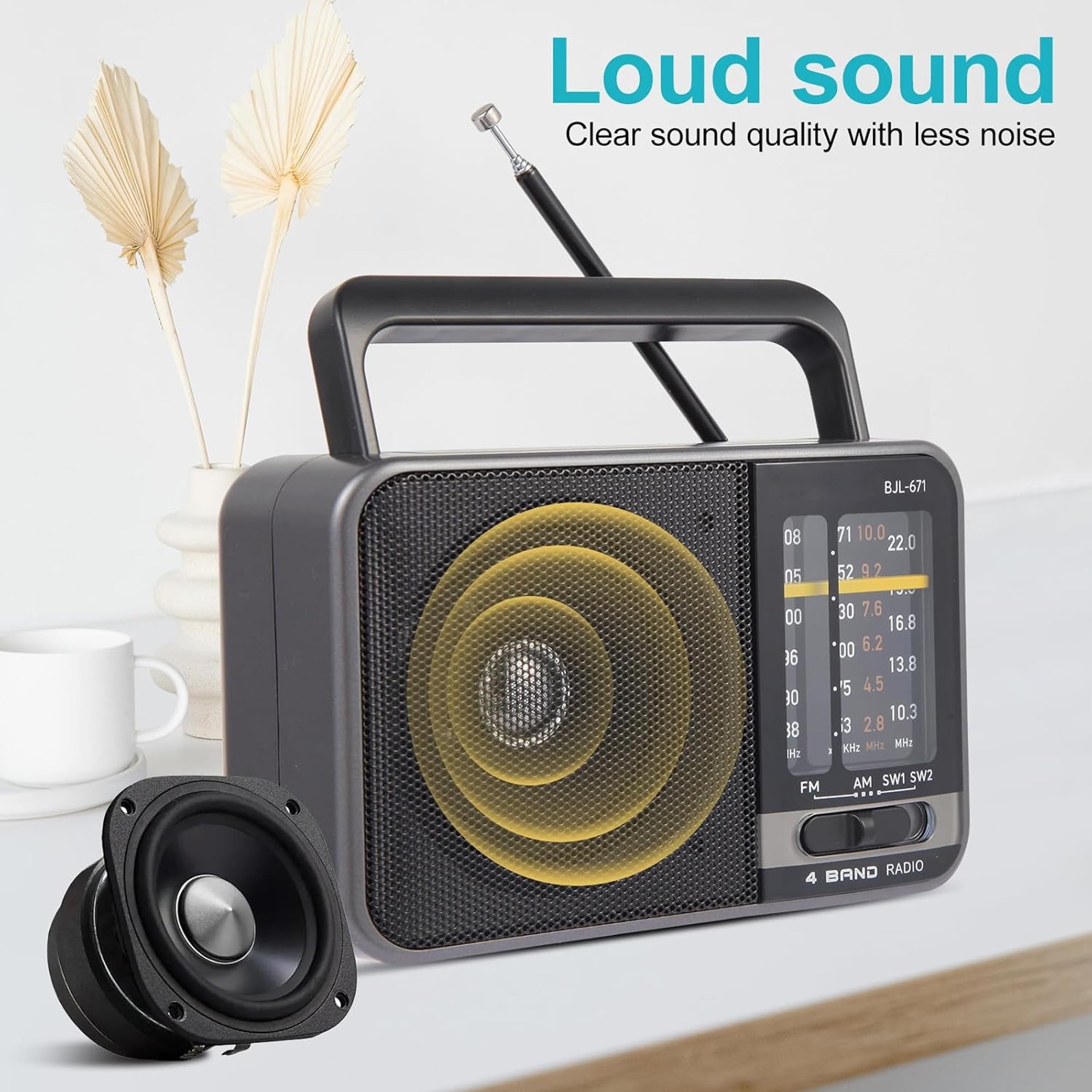 Portable AM / FM Radio,Small Operated Analog Radio,Portable Shortwave Radio,Battery Powered or DC USB,Suitable for Home & Outdoor Use,Small Gifts for Seniors Elderly