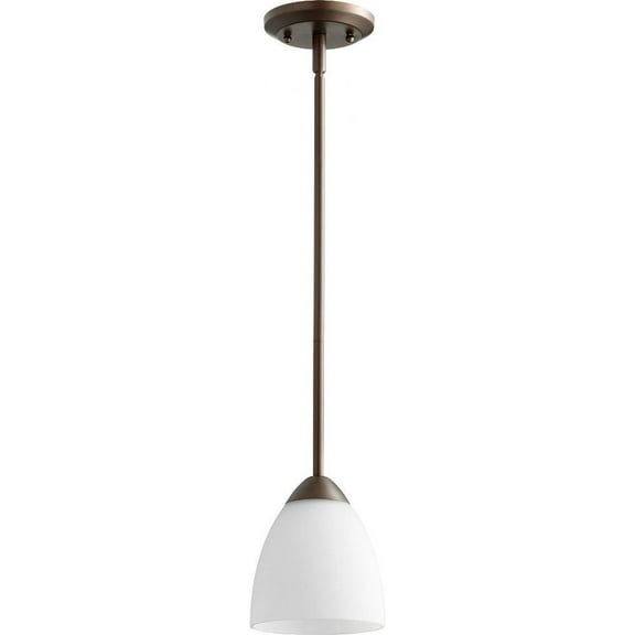 Dawson Wynd 1 Light Mini Pendant in Bailey Street Home Home Collection Style 5.75 inches Wide By 7 inches High-Oiled Bronze Finish-Satin Opal Glass