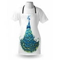 thumbnail image 3 of Peacock Apron Peacock Illustration Floral Classical Curvy Artful Design Tropics Wildlife Theme, Unisex Kitchen Bib Apron with Adjustable Neck for Cooking Baking Gardening, Blue Yellow, by Ambesonne, 3 of 3